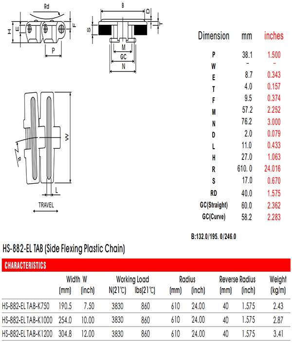 Ланцюг HS-882EL TAB