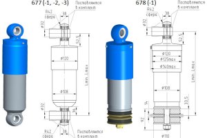 Гидродемпферы 677 (-1, -2, -3) / 678 (-1)